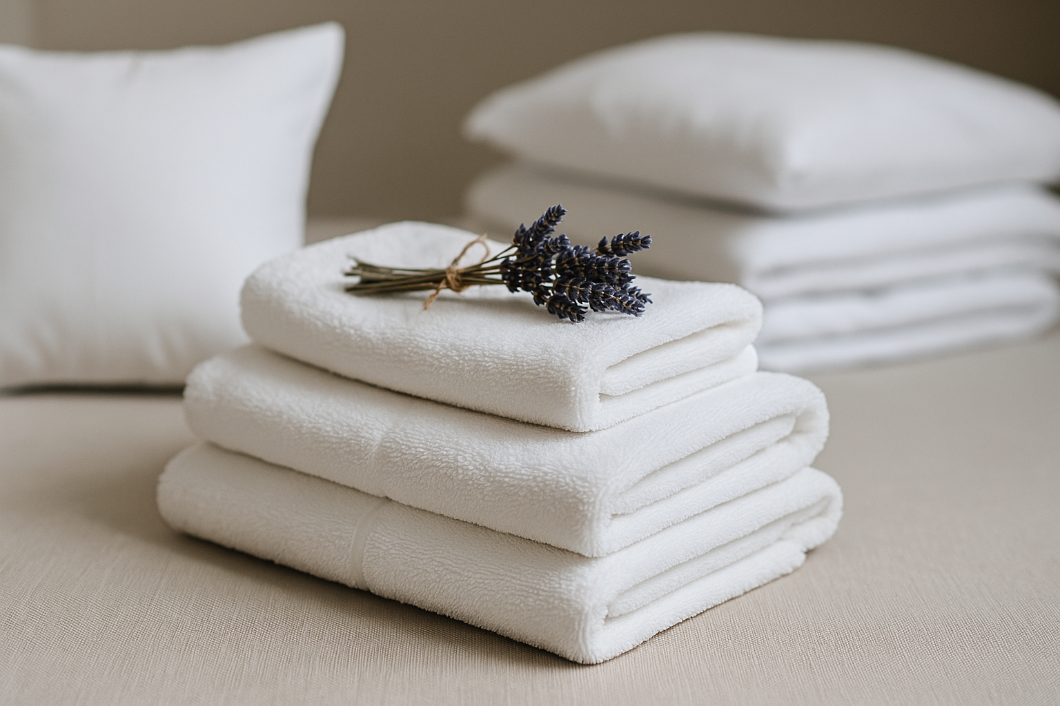 Linge et lits faits pour locations à Saint-Cyprien et Argelès